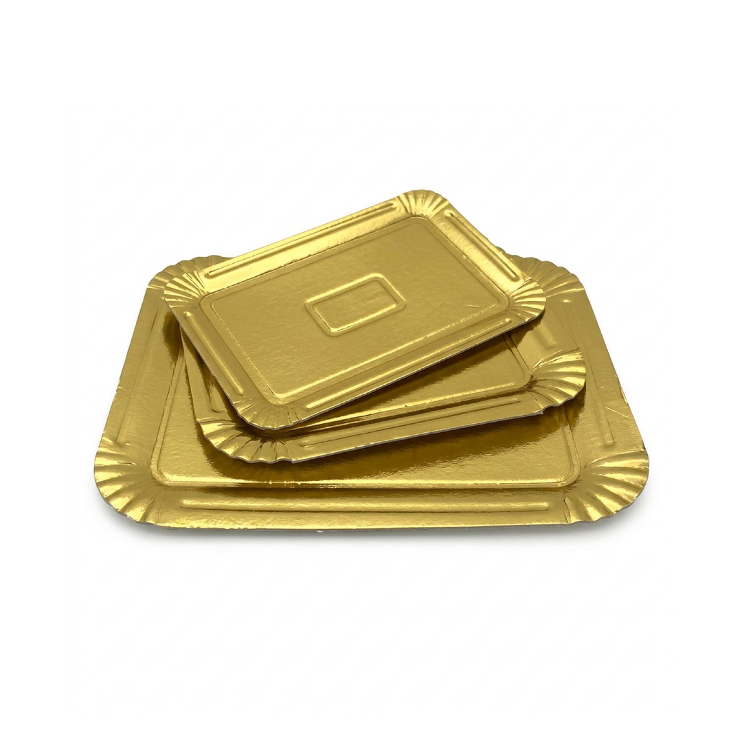 Bandeja rectangular dorada