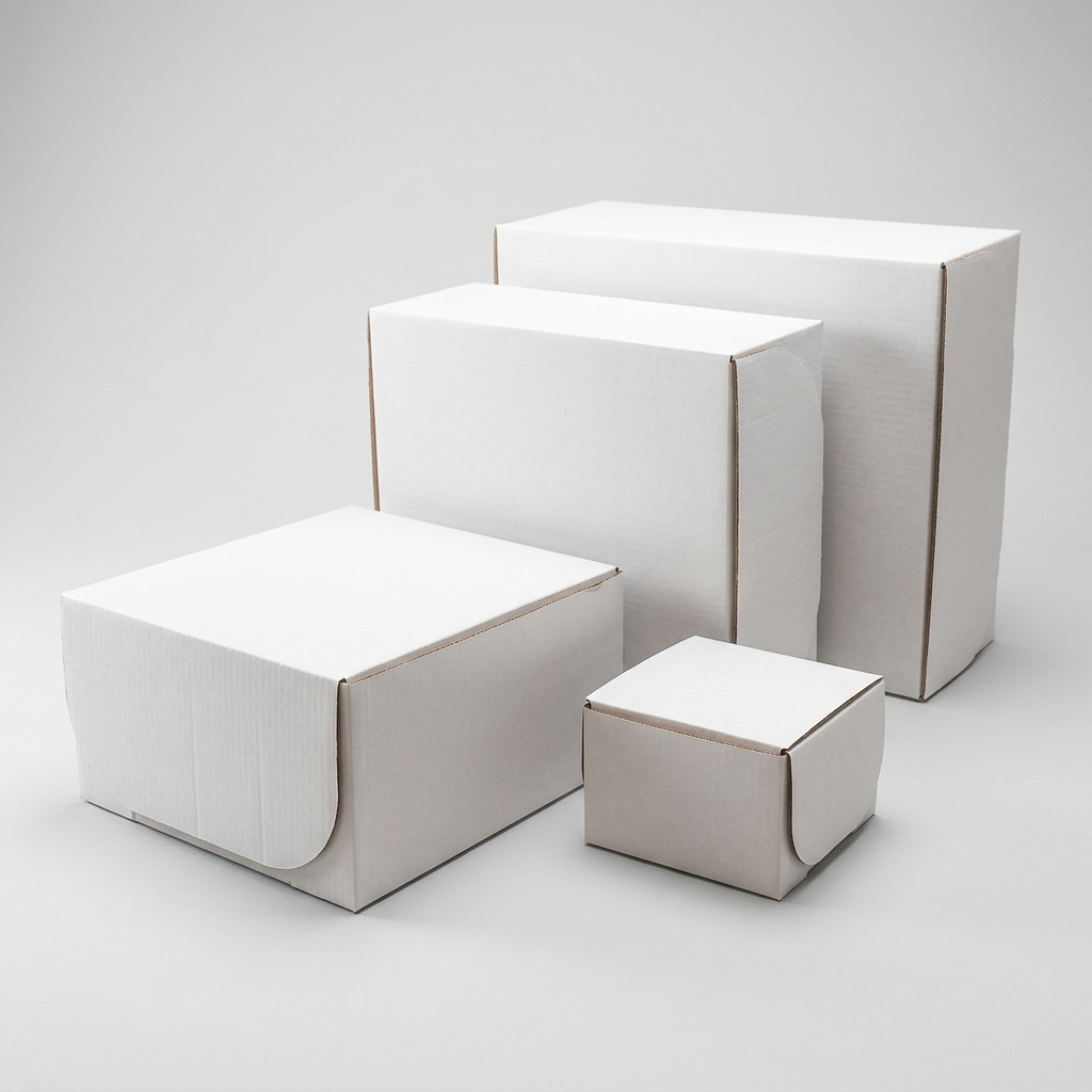 Caja baja blanca para dulce sin ventana