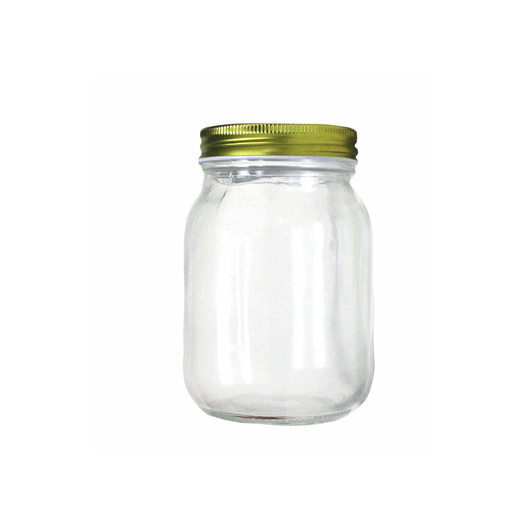 Frascos de vidrio multiuso Tapa Dorada (Mason Jars)