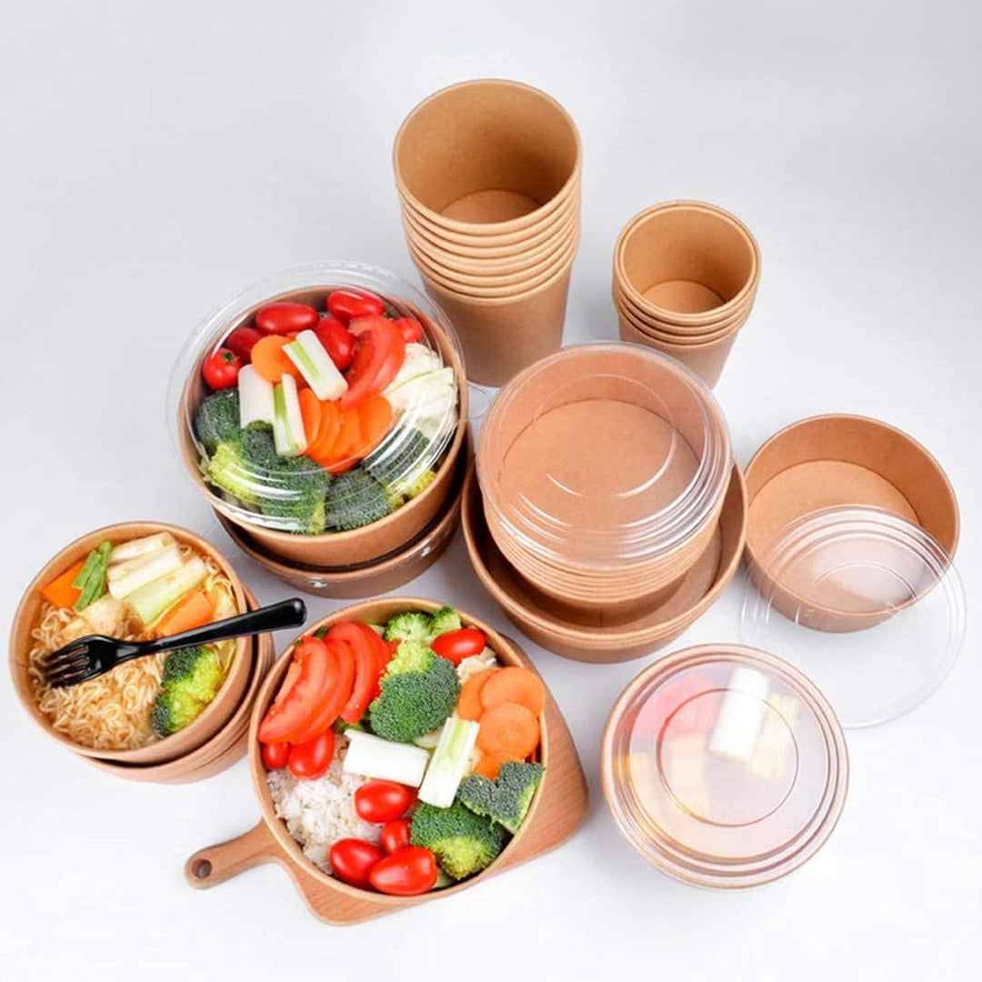 Envase kraft para ensaladas con tapa