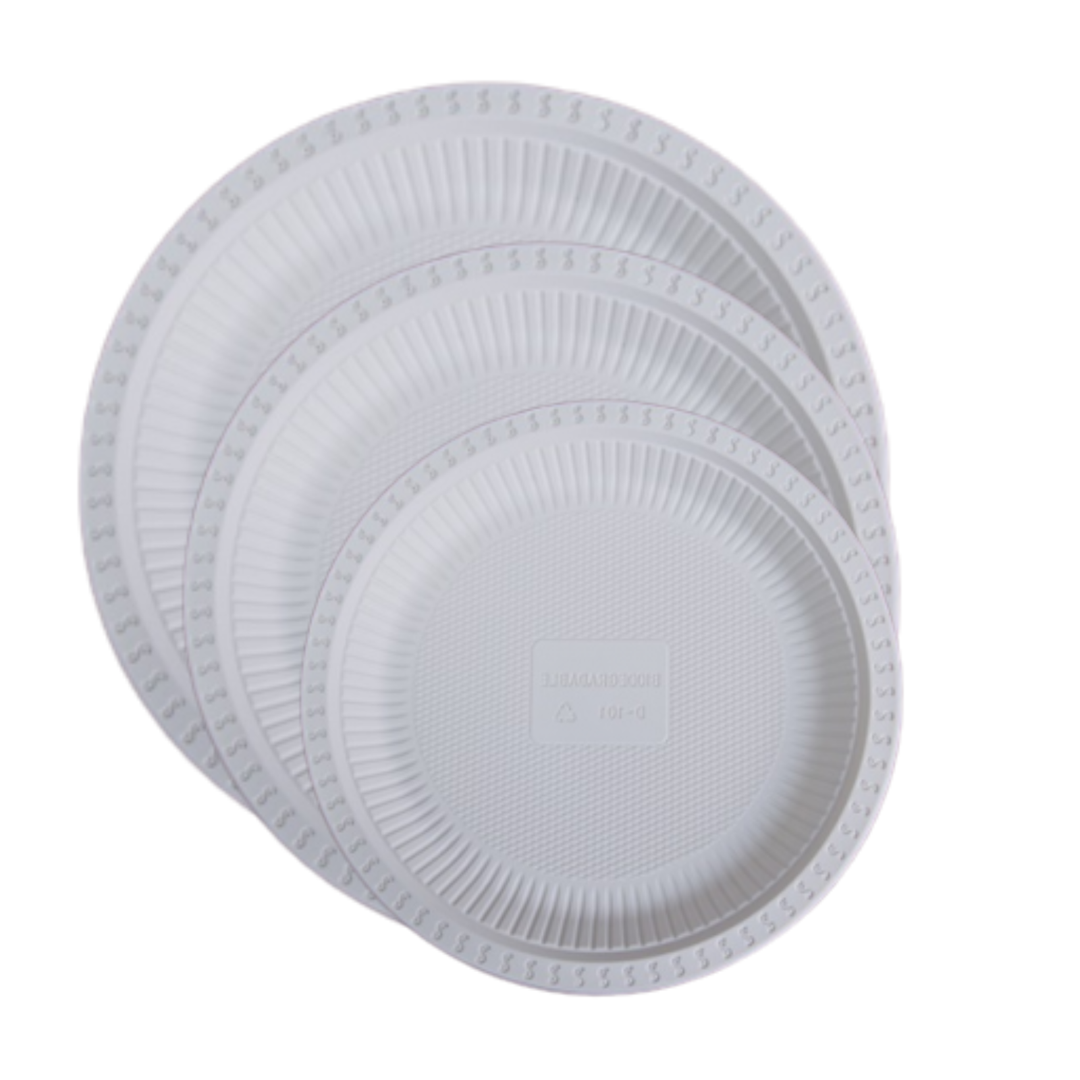 Plato redondo biodegradable