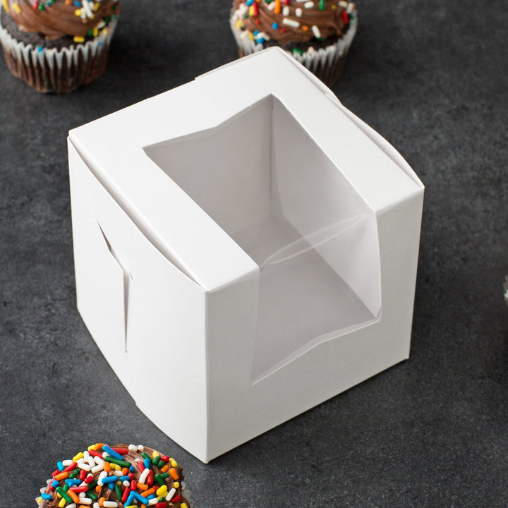 Caja para cupcake con ventana 4 x 4 x 4"