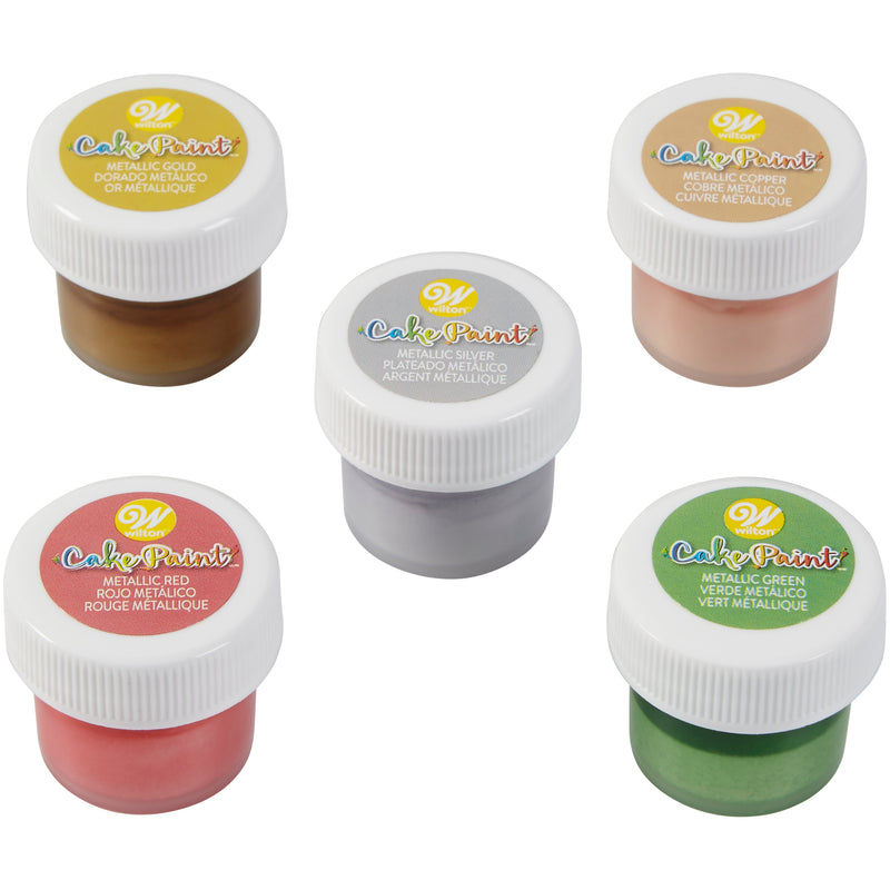 Colorantes wilton en gel colores  metalizados 5Und de  0.5 oz