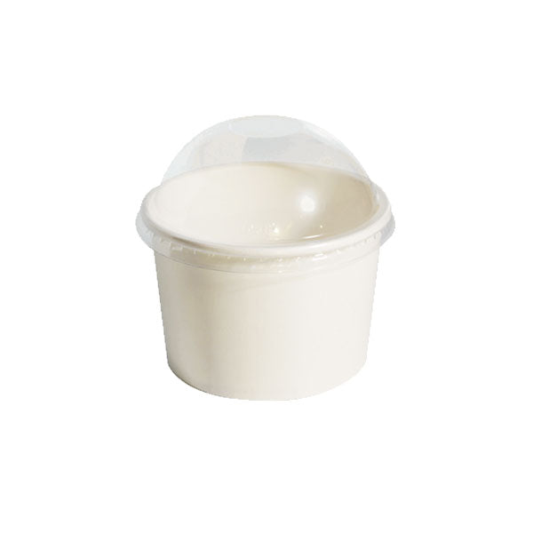 Vaso Blanco con tapa domo (8oz)