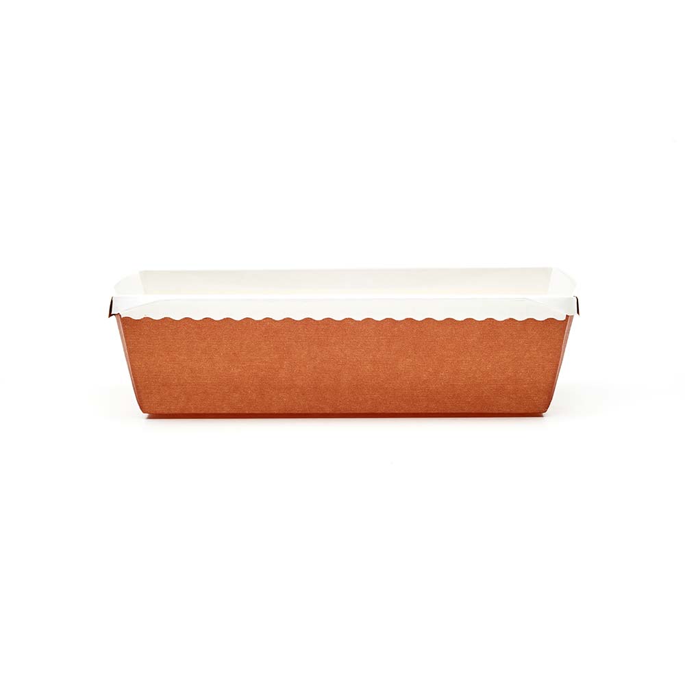 Molde de papel horneable rectangular Terracota