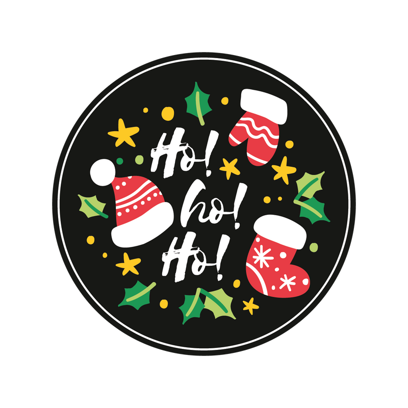 Sticker redondo Ho Ho Ho 1.75"