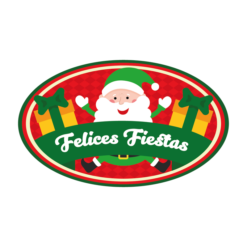 Sticker ovalado Felices Fiestas 1.66"