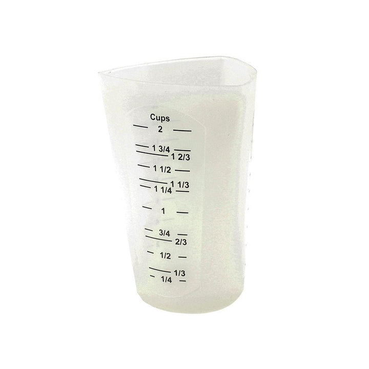 Taza medidora de silicona triangular