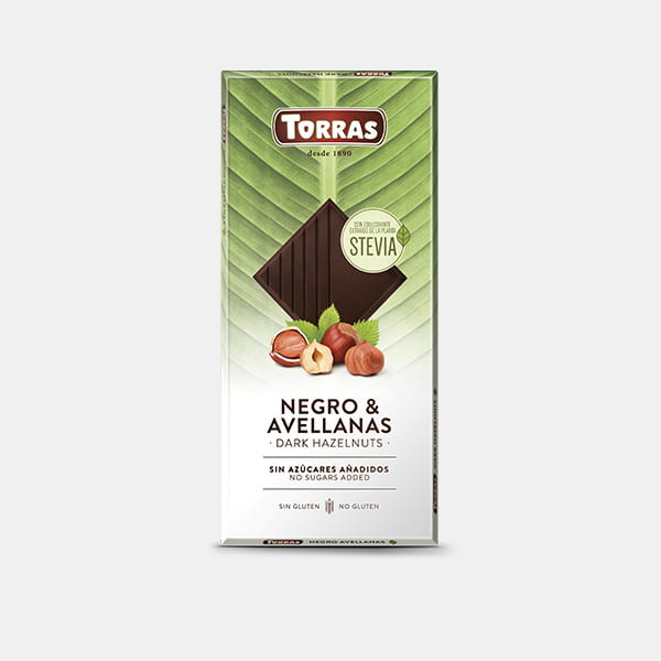 Chocolate negro con avellanas en tableta Torras®